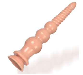 Anal Beads Trainer with Suction Cup Flesh Butt Plug