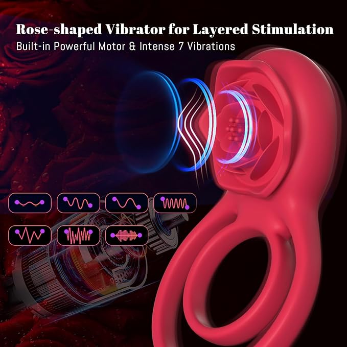 DarazToy.Com.Pk Cock Ring with Rose Clitoral Stimulator