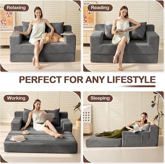 DarazToy.Com.Pk Boneless Loveseat Folding Sofa - DarazToy.Com.Pk