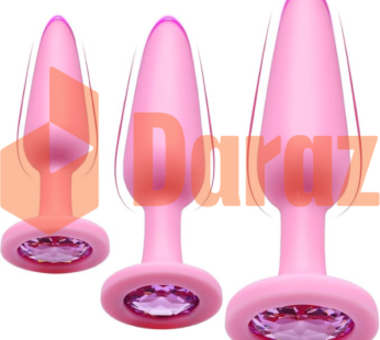 3Pcs Pink Gem Anal Butt Plug